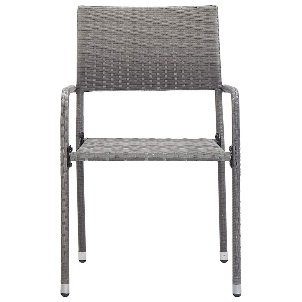 Outdoor Furniture Set 3 Piece Garden Dining Grey Black PE (Polyethylene) Rattan