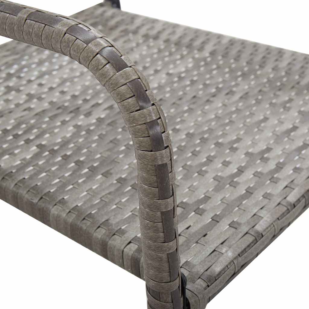 Outdoor Furniture Set 3 Piece Garden Dining Grey Black PE (Polyethylene) Rattan