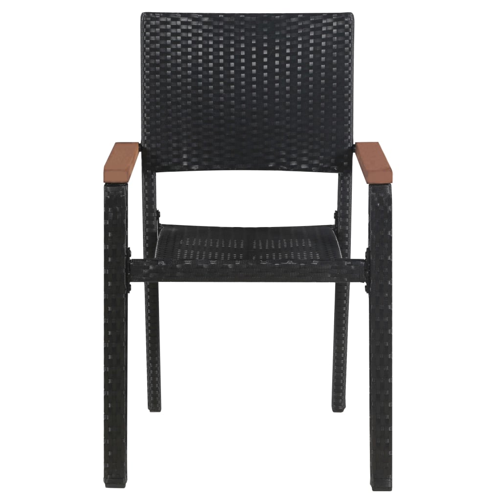 7 Piece Garden Dining Set Black