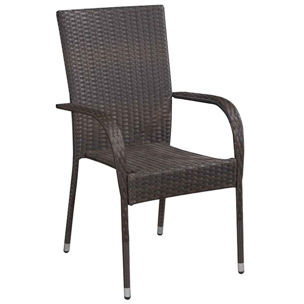 Outdoor Furniture Set 7 Piece Garden Dining Grey Black Brown Weather Resistant