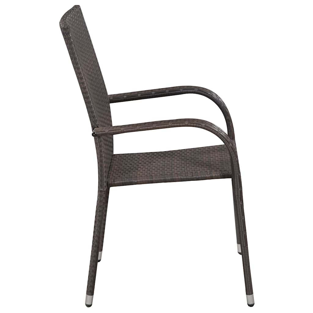 Outdoor Furniture Set 7 Piece Garden Dining Grey Black Brown Weather Resistant