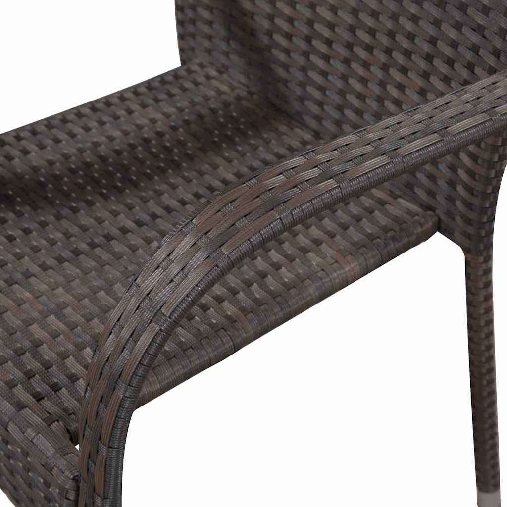 Outdoor Furniture Set 7 Piece Garden Dining Grey Black Brown Weather Resistant
