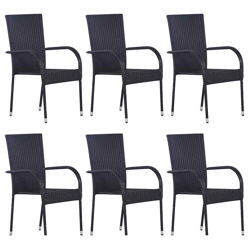 Outdoor Furniture Set 7 Piece Garden Dining Grey Black Brown Weather Resistant