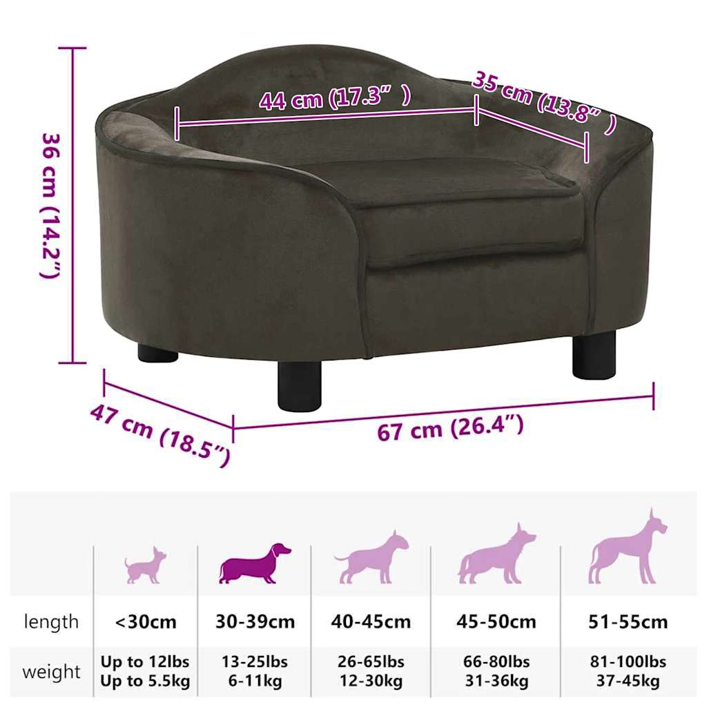 Dog Sofa 67X47X36 Cm Plush