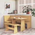 Corner Bench Reine 151 Cm Honey Brown&White Solid Wood Pine