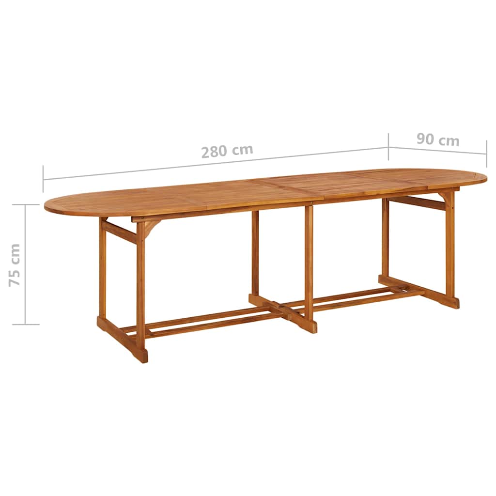 Outdoor Table Garden Dining Solid Acacia Wood 220 x 90 x 75 cm 180 x 90 x 75 cm