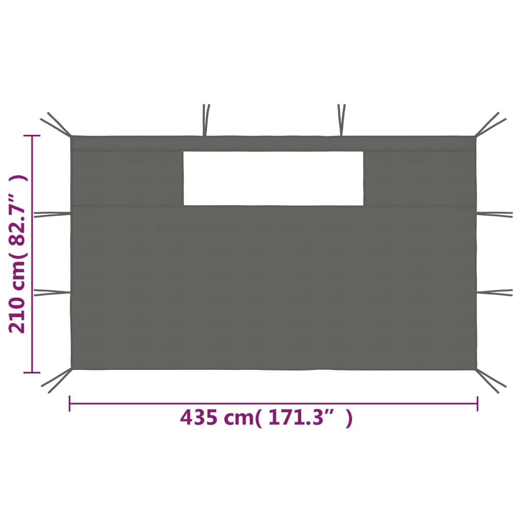 Gazebo Sidewalls With Windows 2 Pcs