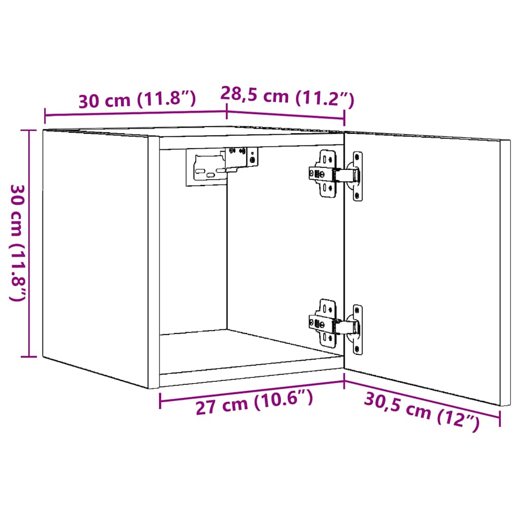 Wall Mounted Tv Cabinet 30.5X30X30 Cm