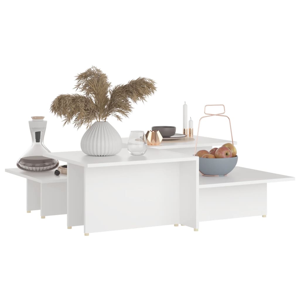 Coffee Tables 2 Pcs White 111.5X50X33 Cm Engineered Wood
