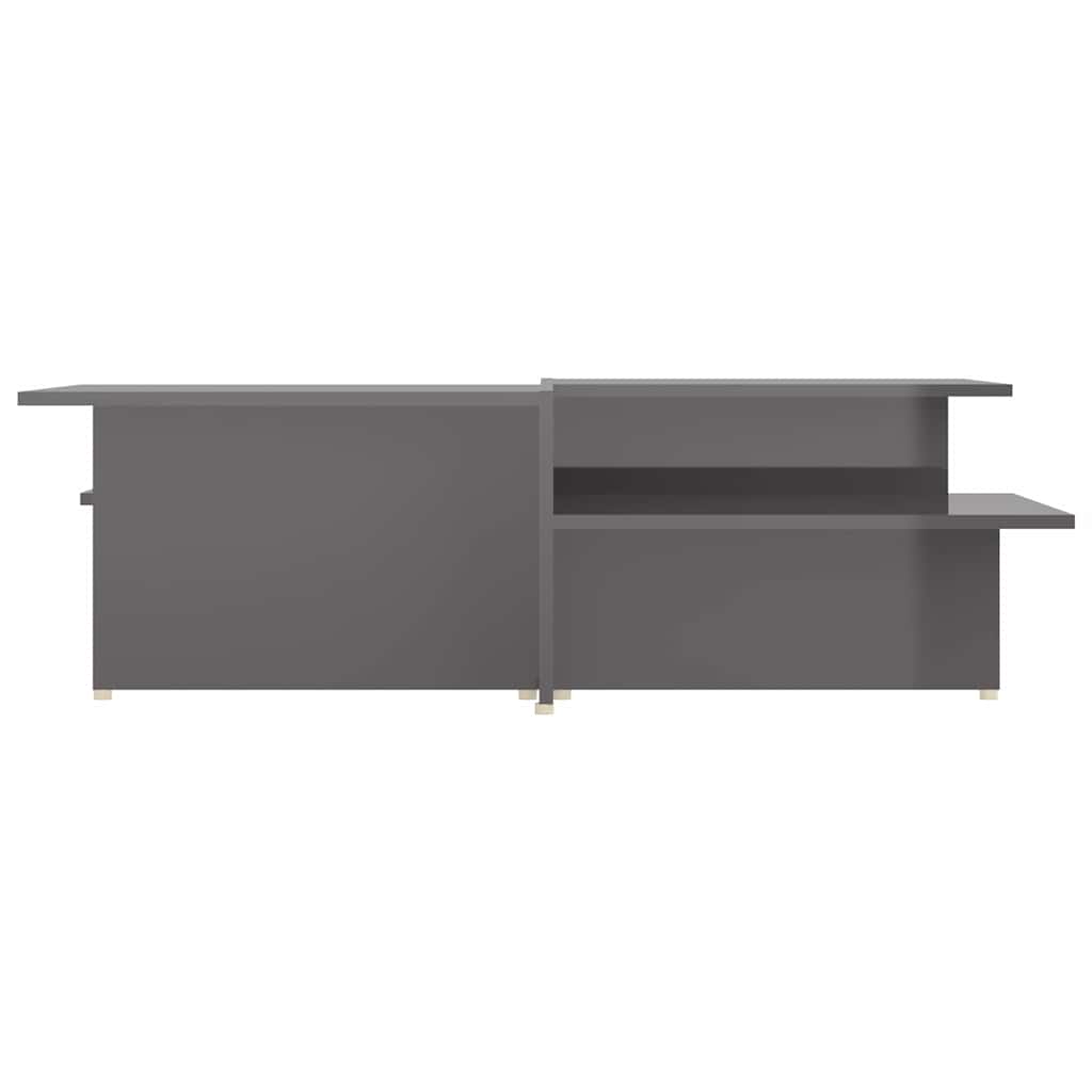 Coffee Table Tables 2 Pcs Gloss Grey 111.5X50X33 Cm Engineered Wood Chipboard 11