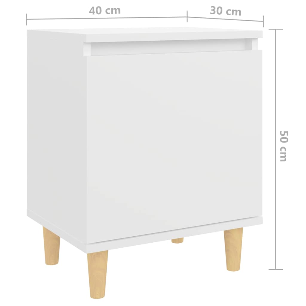 Bed Cabinet With Solid Wood Legs 40X30X50 Cm 1