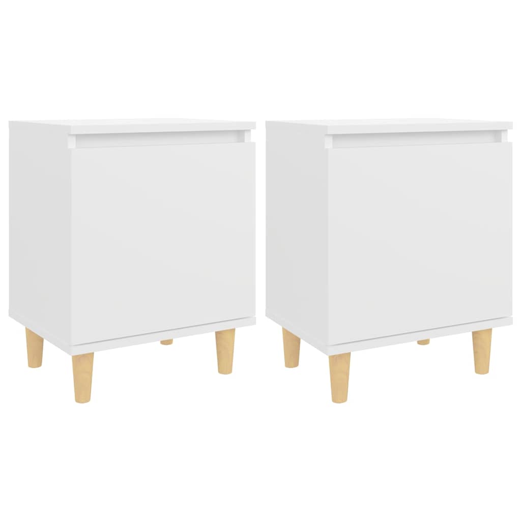 Bed Cabinet With Solid Wood Legs 40X30X50 Cm 1