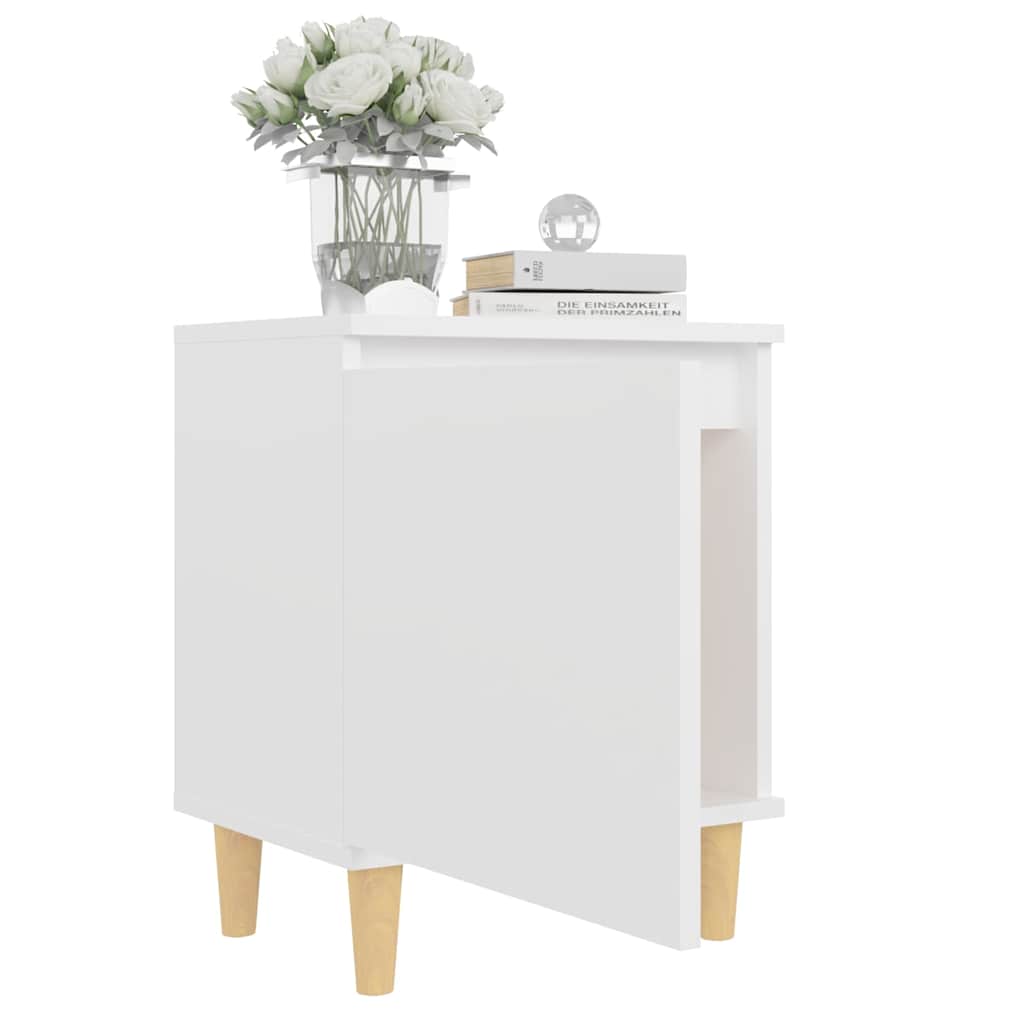 Bed Cabinet With Solid Wood Legs 40X30X50 Cm 1