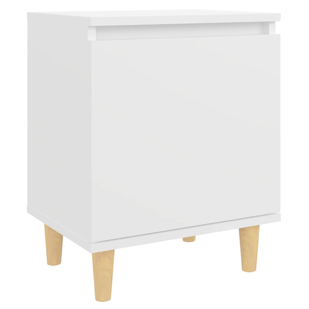 Bed Cabinet With Solid Wood Legs 40X30X50 Cm 1