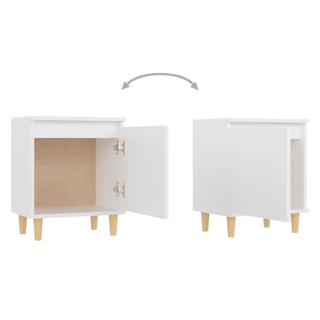 Bed Cabinet With Solid Wood Legs 40X30X50 Cm 1