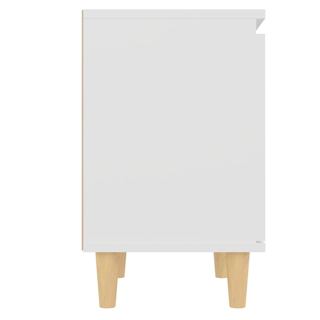Bed Cabinet With Solid Wood Legs 40X30X50 Cm 1