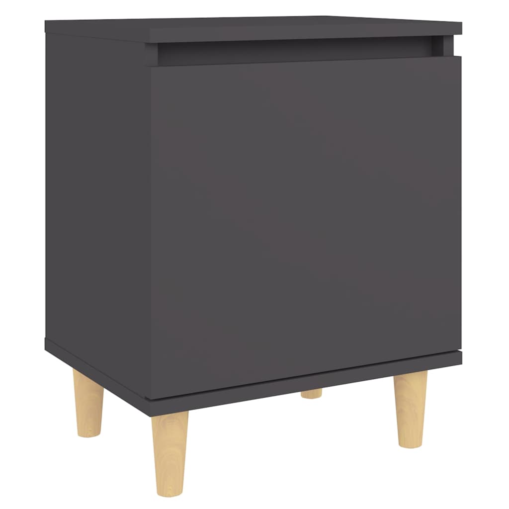 Bed Cabinet With Solid Wood Legs 40X30X50 Cm 1