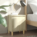 Bed Cabinet With Solid Wood Legs 40X30X50 Cm
