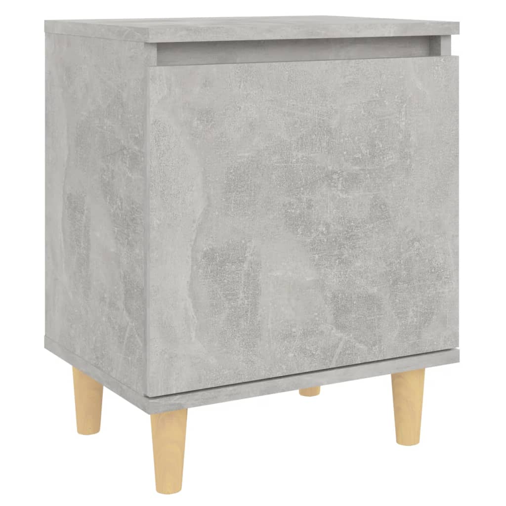 Bed Cabinet With Solid Wood Legs 40X30X50 Cm