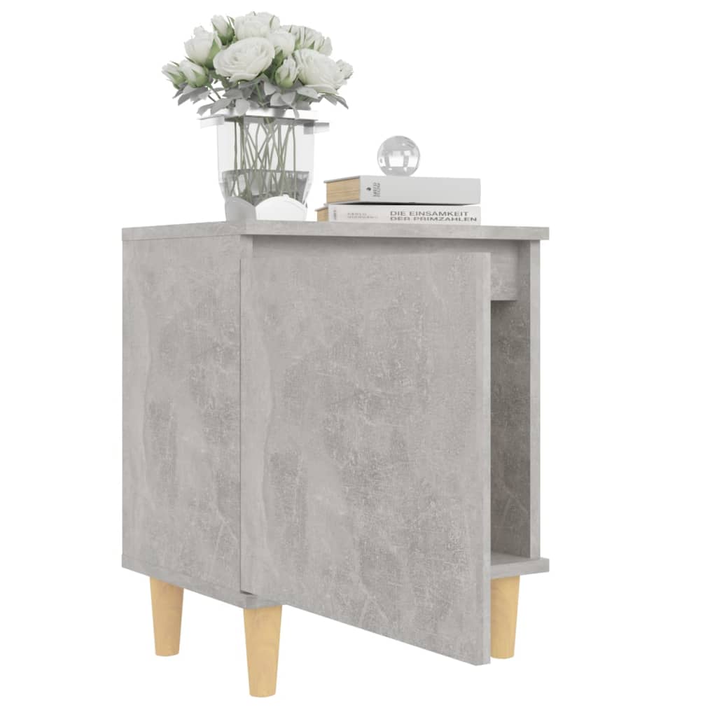 Bed Cabinet With Solid Wood Legs 40X30X50 Cm