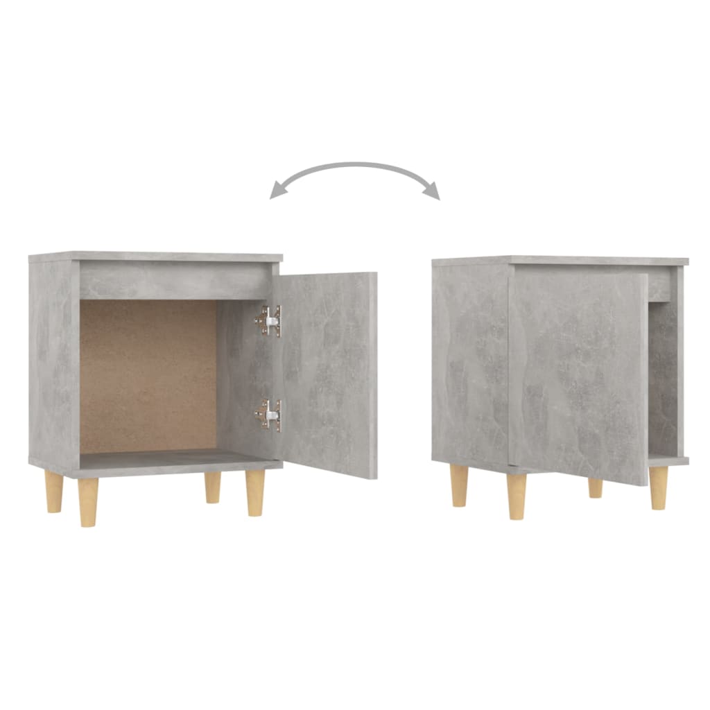 Bed Cabinet With Solid Wood Legs 40X30X50 Cm