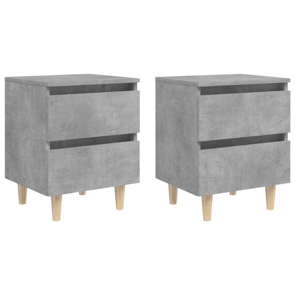 Bed Cabinet With Solid Pinewood Legs 40X35X50 Cm