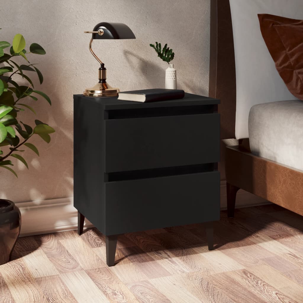 Bed Cabinet With Metal Legs 40X35X50 Cm