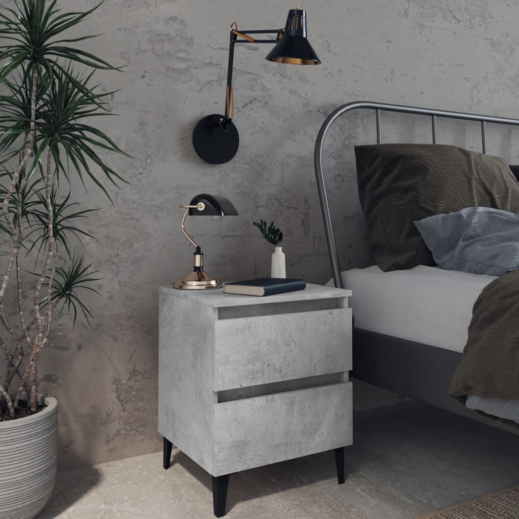 Bed Cabinet With Metal Legs 40X35X50 Cm