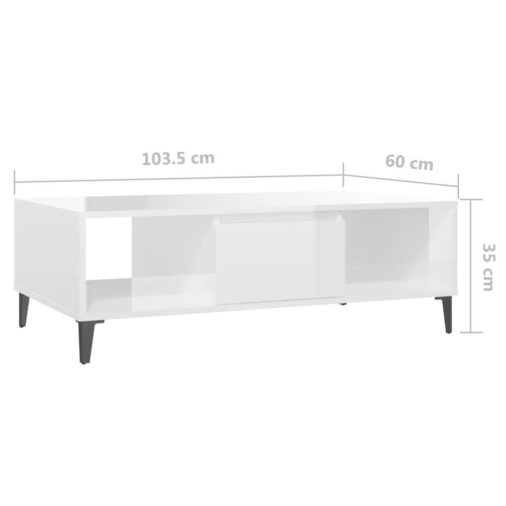 Coffee Table 103.5X60X35 Cm Engineered Wood
