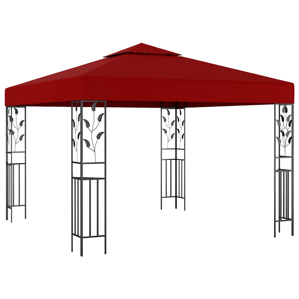 Gazebo With Led String Lights 3X3 M
