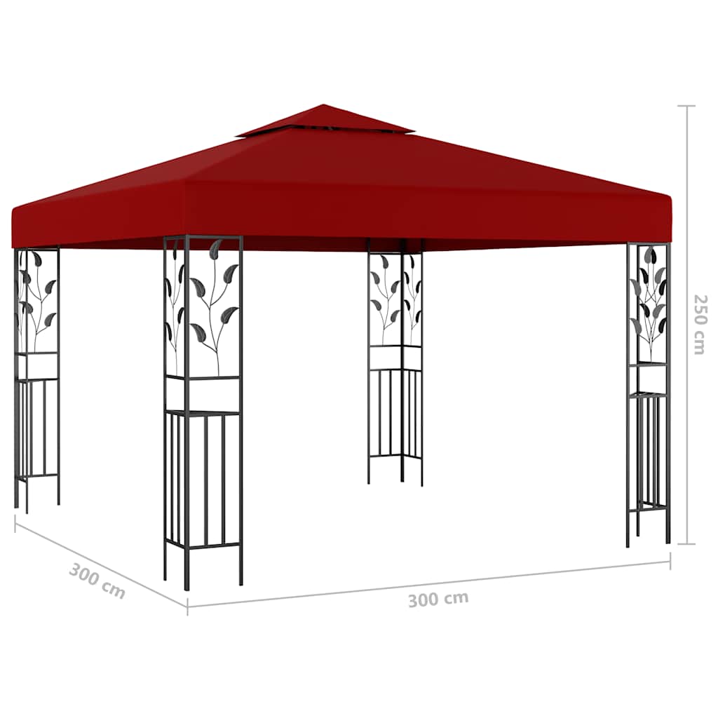 Gazebo With Led String Lights 3X3 M