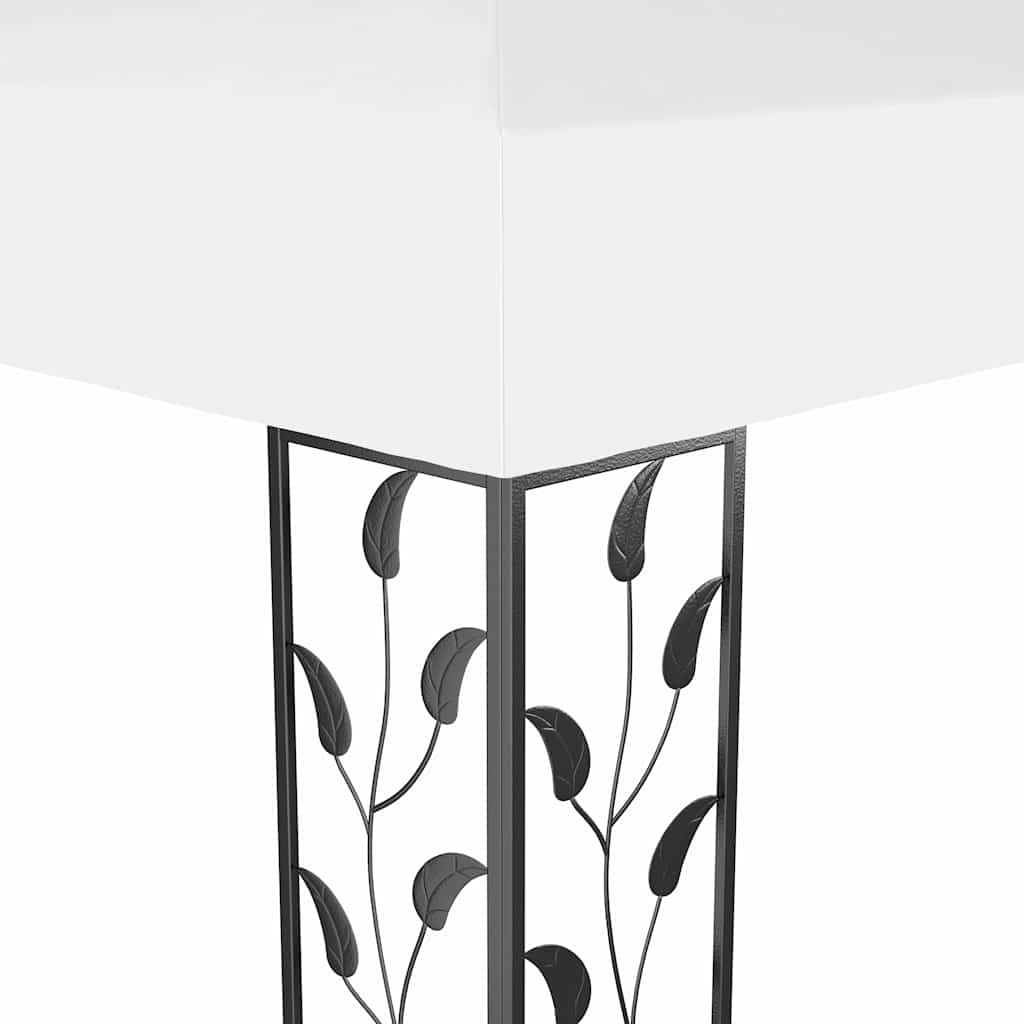 Gazebo Double Roof&Led String Lights 3X4 M white taupe anthracite