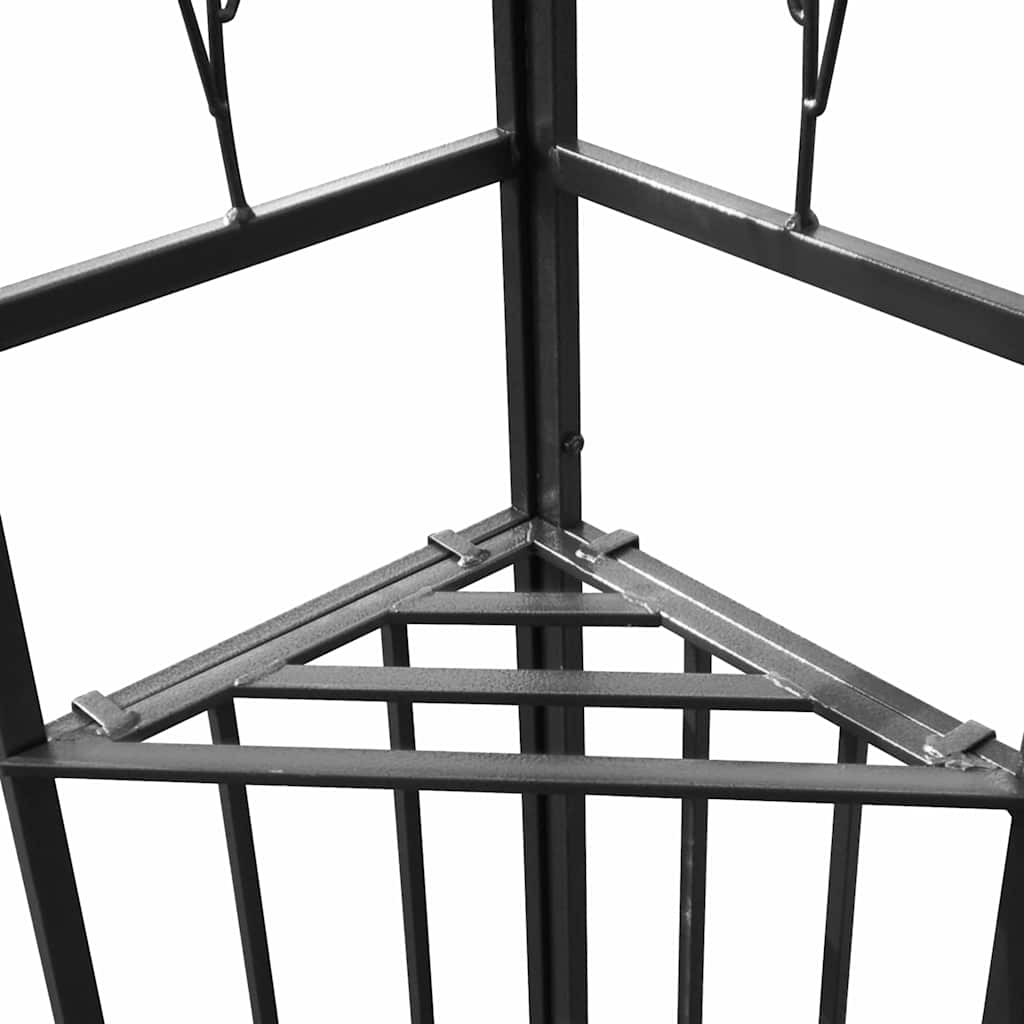 Gazebo Double Roof&Led String Lights 3X4 M white taupe anthracite