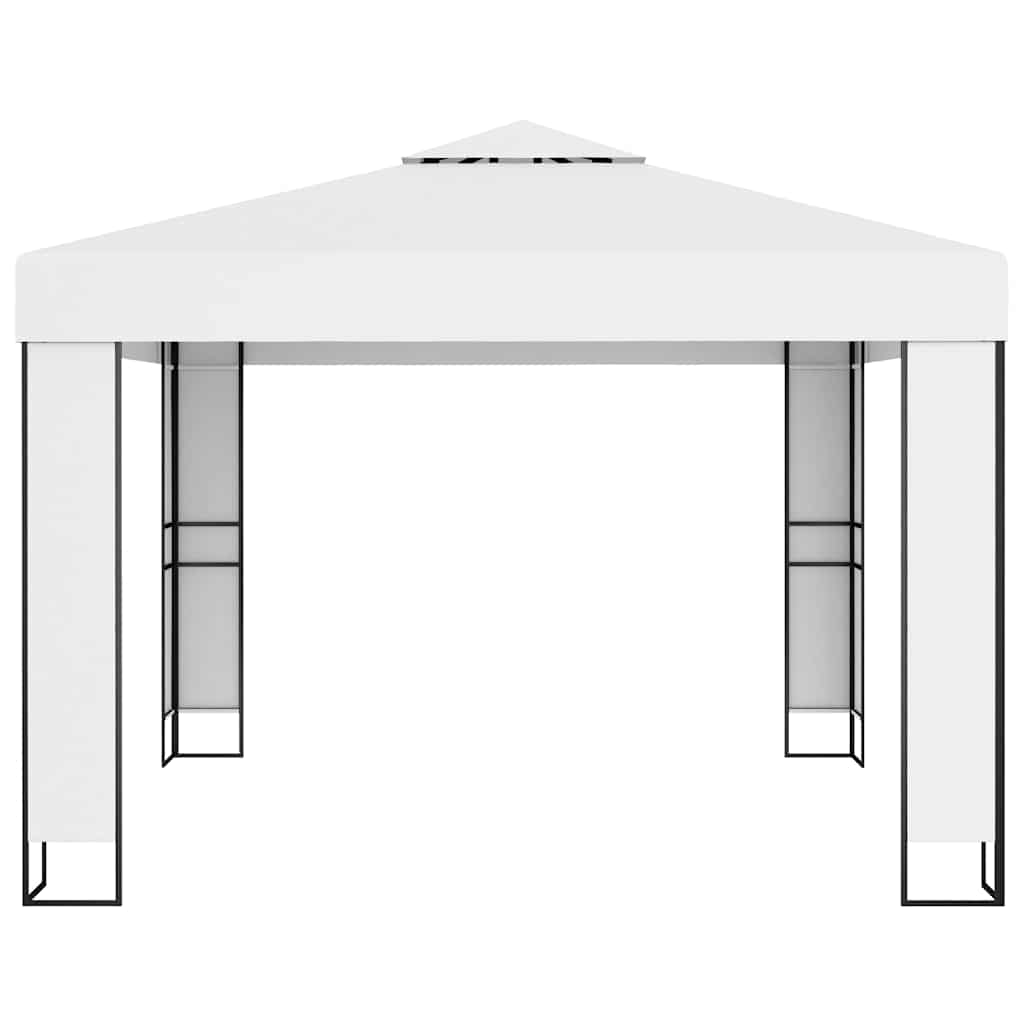 Gazebo With Double Roof LED String Lights 3X3X2 7 M