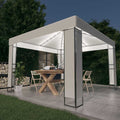 Gazebo With Double Roof LED String Lights 3X3X2 7 M