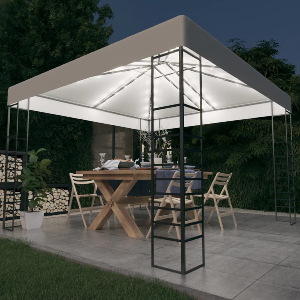 Garden Marquee With Led String Lights 3X3 M