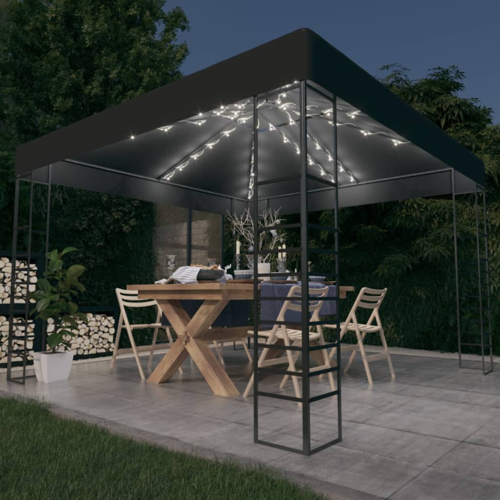 Garden Marquee With Led String Lights 3X3 M