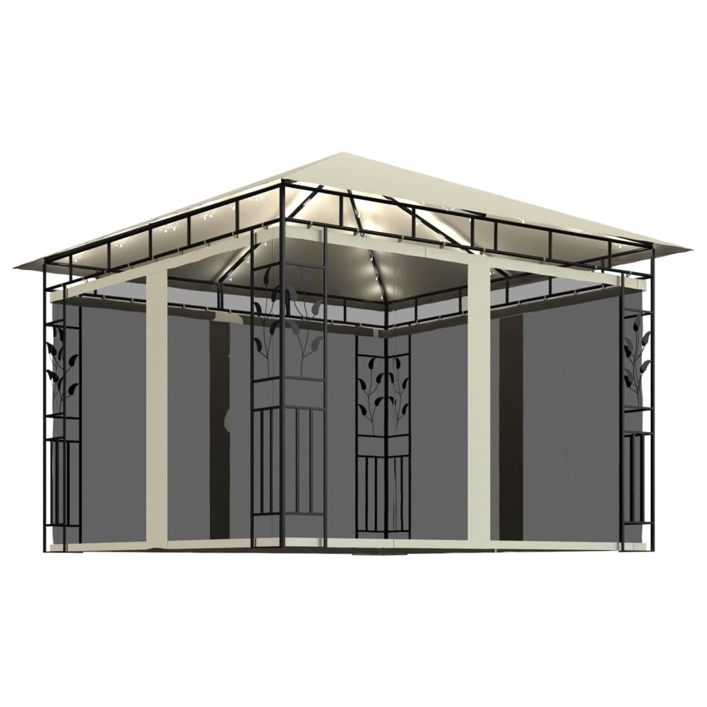 Gazebo With Mosquito Net&Led String Lights