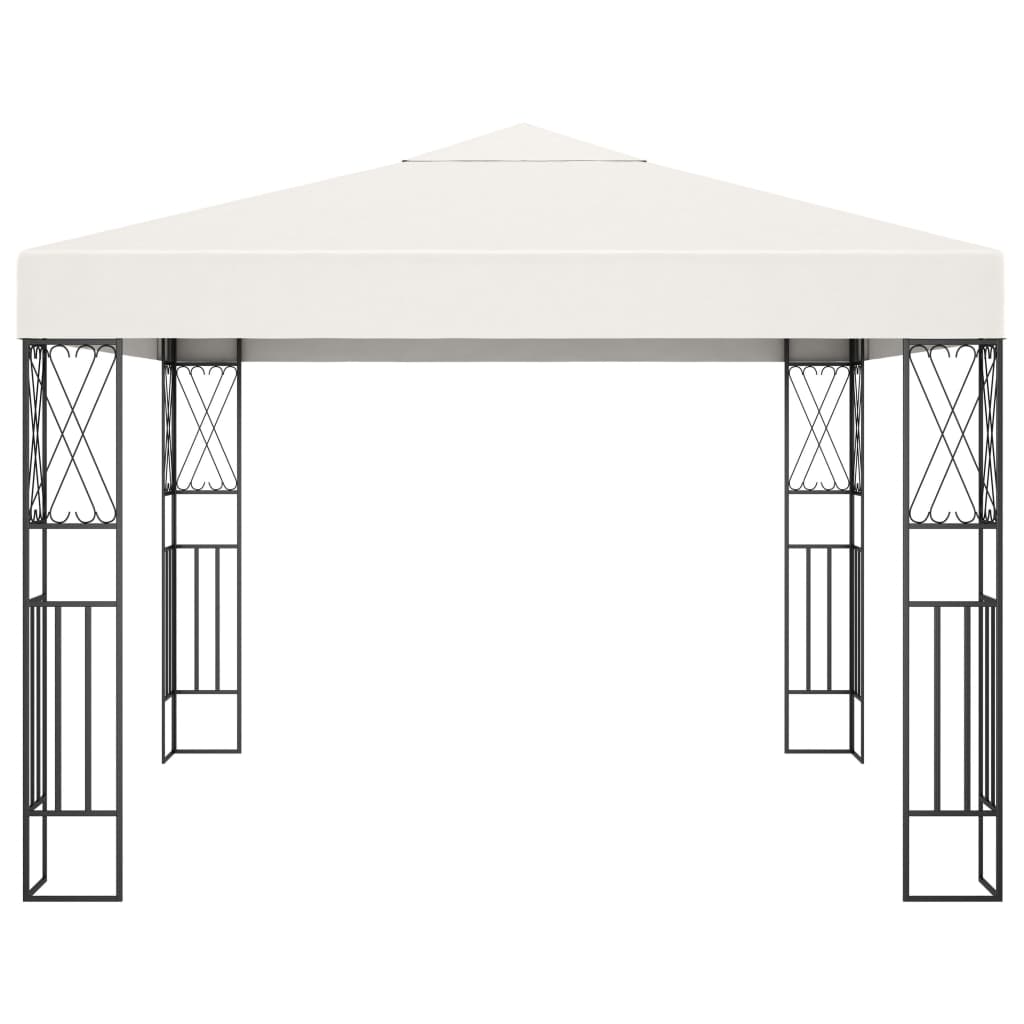 Gazebo With Led String Lights Fabric