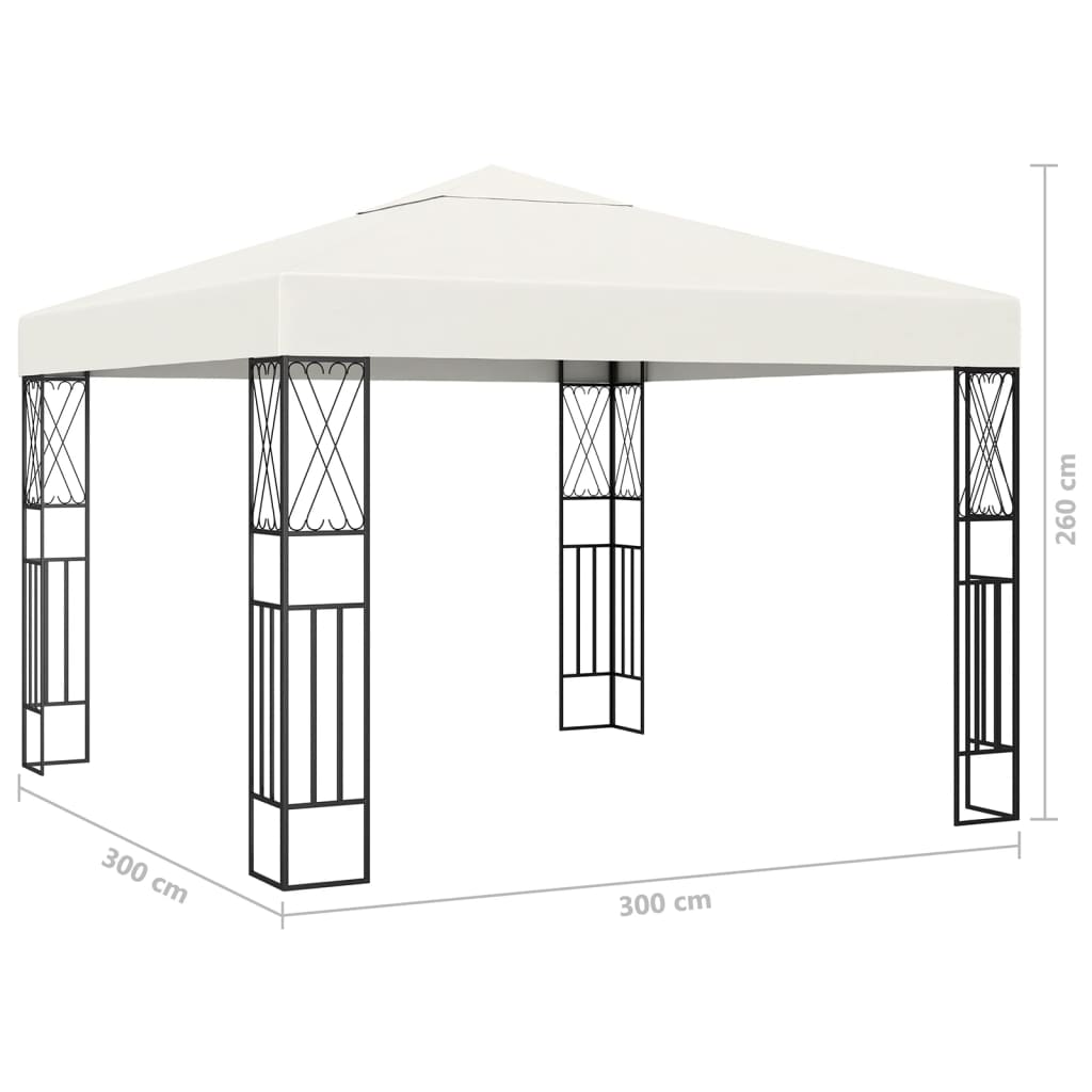 Gazebo With Led String Lights Fabric