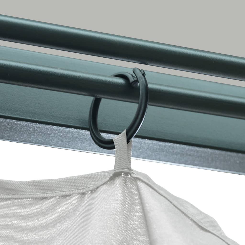 Gazebo With Curtain&Led String Lights 3X3 M Aluminium