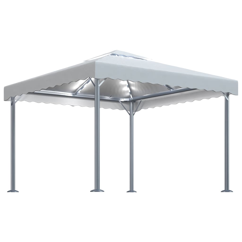 Gazebo With Led String Lights 300X300 Cm Aluminium
