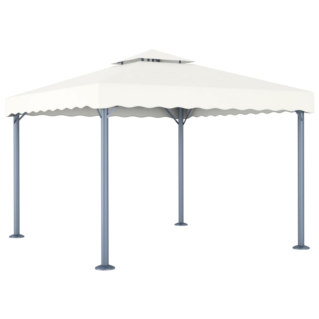 Gazebo With Led String Lights 300X300 Cm Aluminium