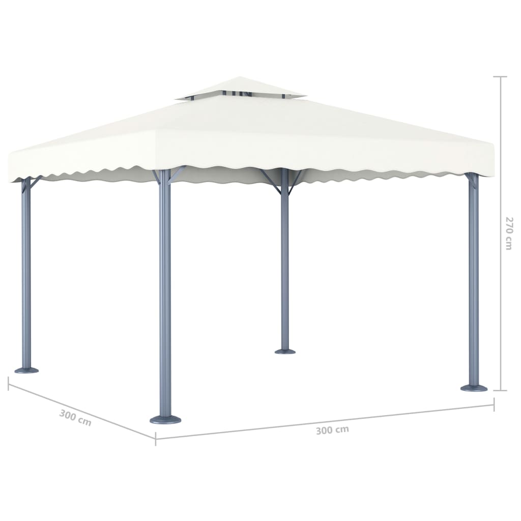 Gazebo With Led String Lights 300X300 Cm Aluminium