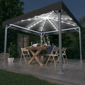 Gazebo With Led String Lights 300X300 Cm Aluminium