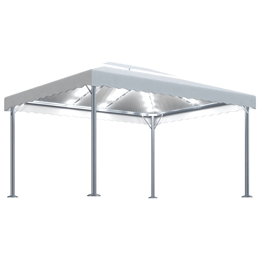 Gazebo With Led String Lights 400X300 Cm Aluminium