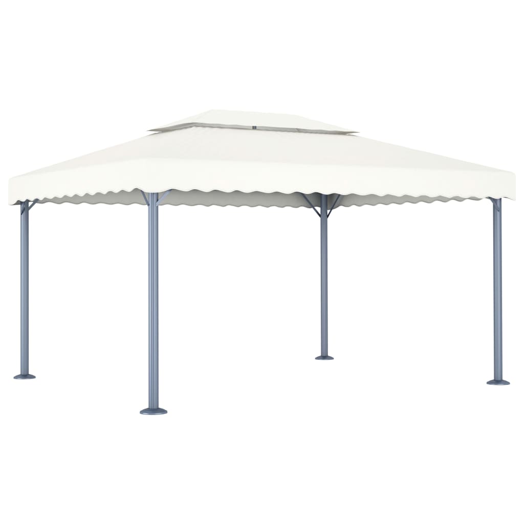 Gazebo With Led String Lights 400X300 Cm Aluminium