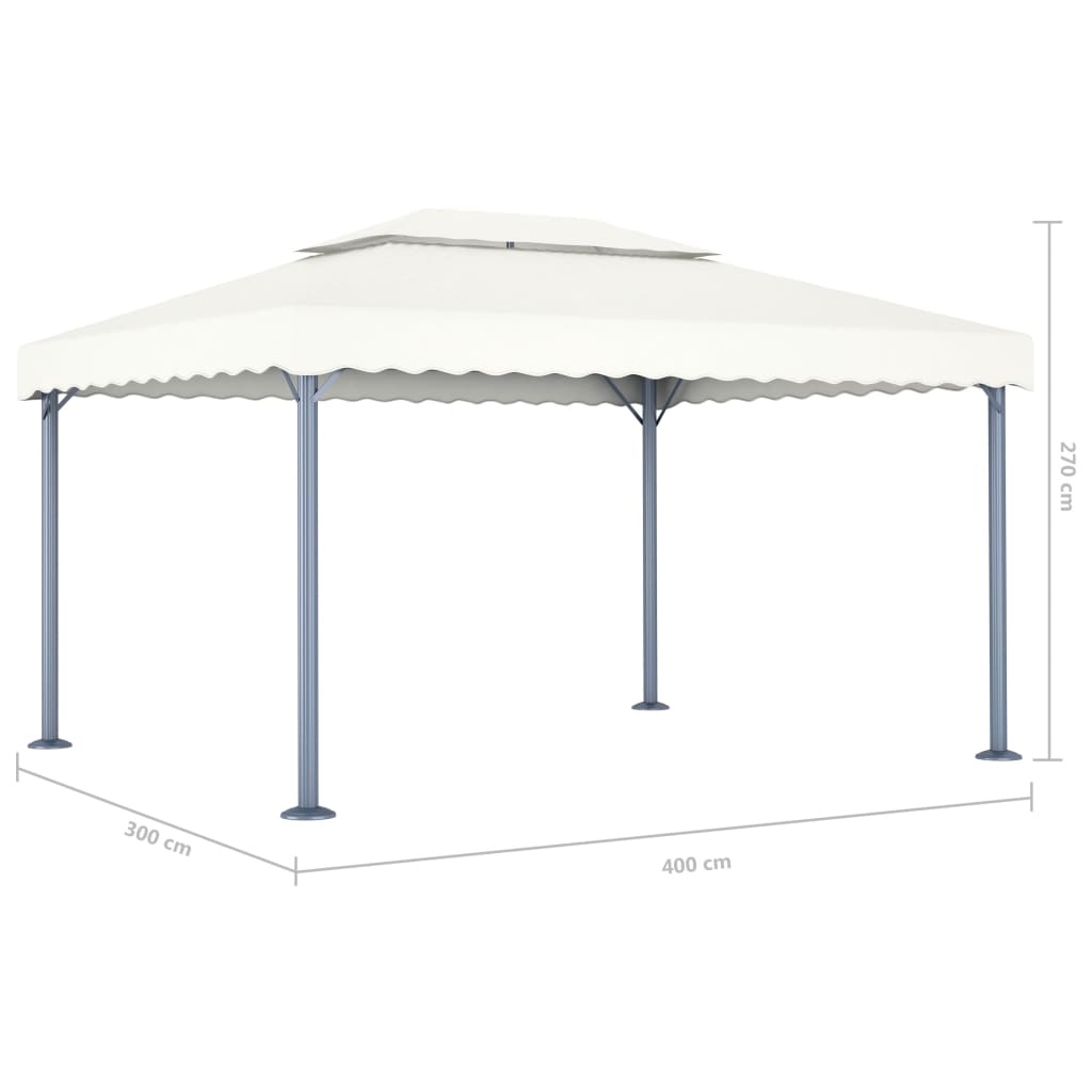 Gazebo With Led String Lights 400X300 Cm Aluminium