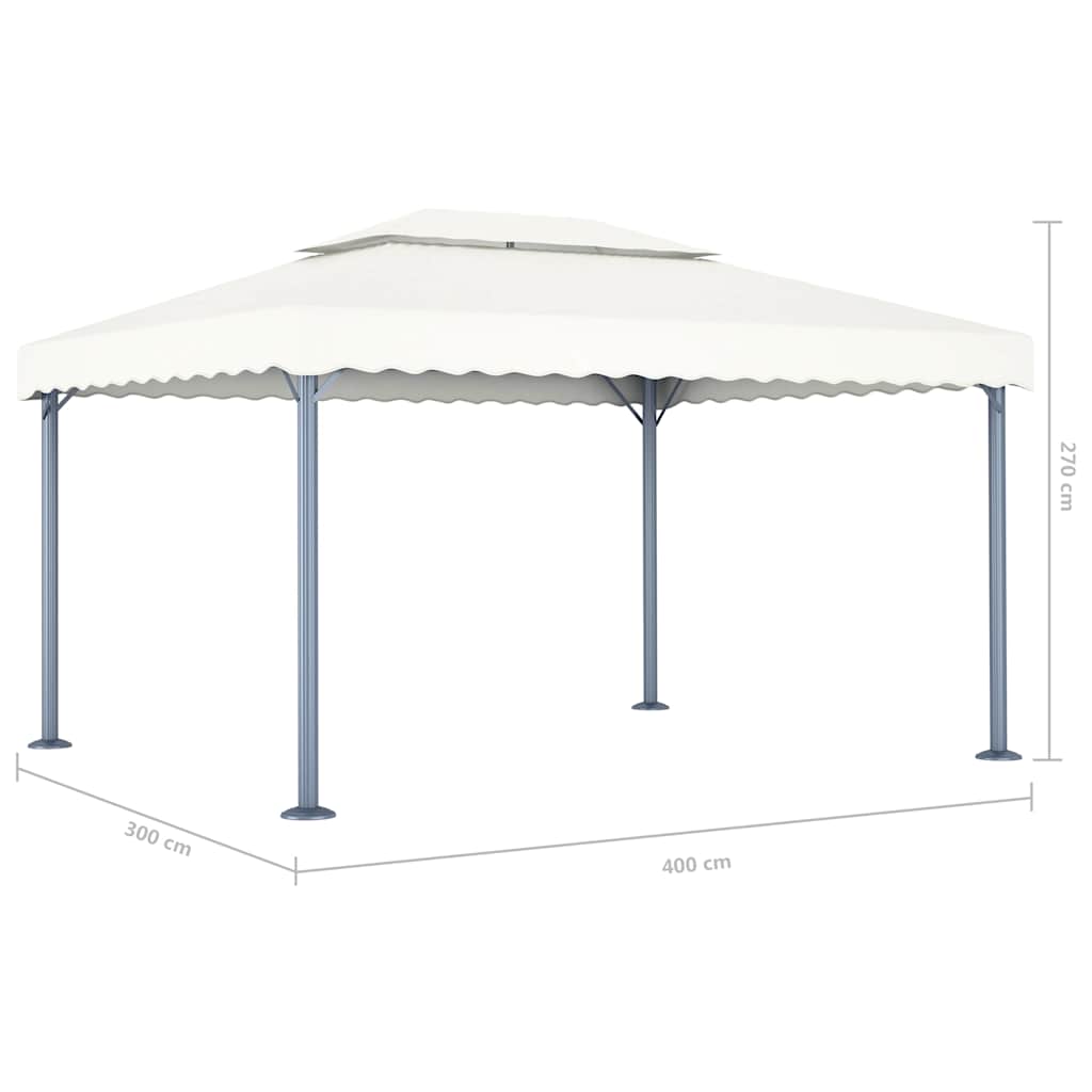 Gazebo Led String Lights 400X300 Cm Aluminium cream anthracite steel 400 cm