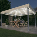 Gazebo With Led String Lights 400X300 Cm Aluminium